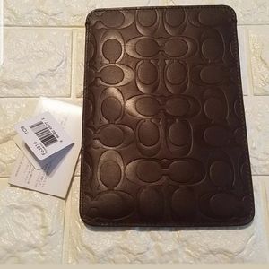 Coach Signature Embossed Leather E-Reader Sleeve